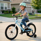 Vroom Bicycle For Kids 20 Inch With 90% Plug And Play For Ease Of Installation, Wide Training Wheels, Adjustable Seat, 7-10yrs, Upto 50kgs - Lake Blue