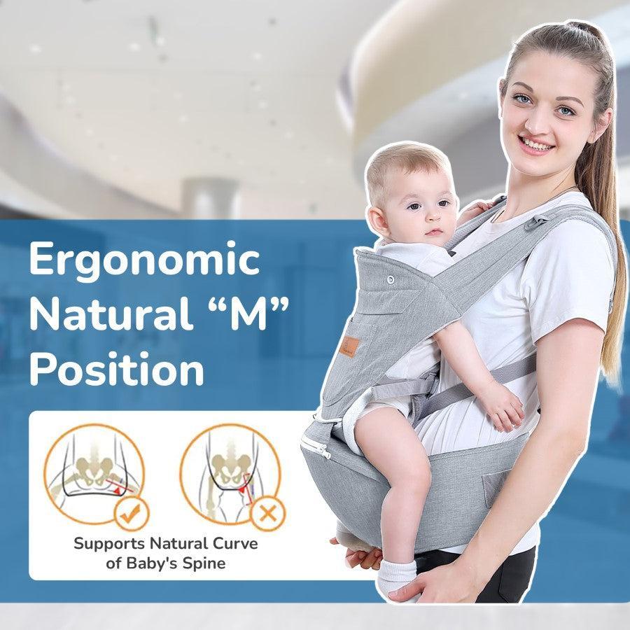 Upsy Daisy Ergo 8-in-1 Hip Seat Baby Carrier - Light Grey