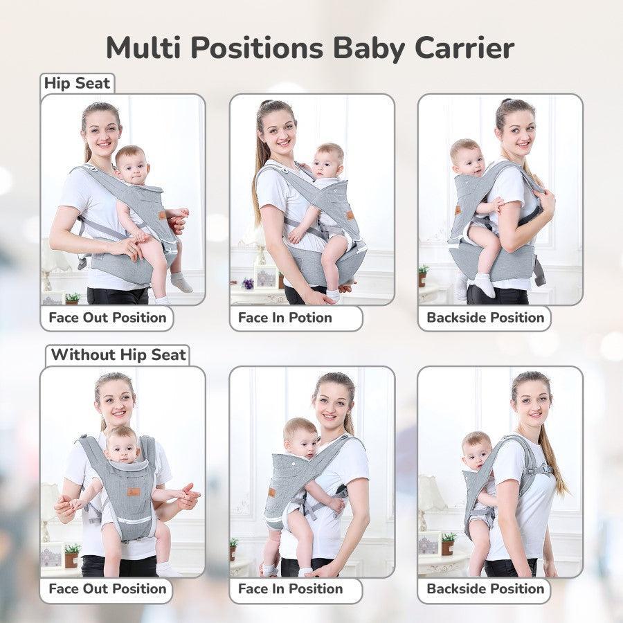Upsy Daisy Ergo 8-in-1 Hip Seat Baby Carrier - Light Grey