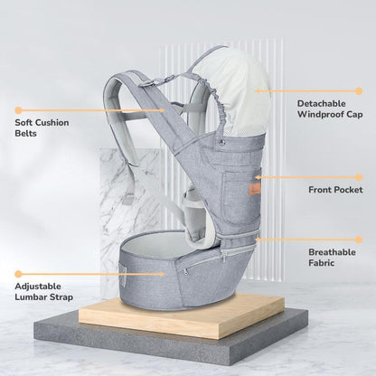 Upsy Daisy Ergo 8-in-1 Hip Seat Baby Carrier - Light Grey