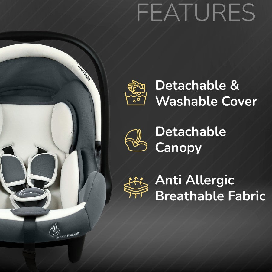 Picaboo Sportz – 3-In-1 Convertible Carry Cot, Rocker & Feeding Chair - Light Grey