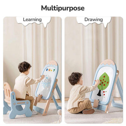 Little Genius Candy Duo - Set of Kids Activity Board & Chair - Blue