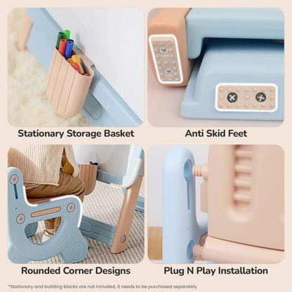 Little Genius Candy Duo - Set of Kids Activity Board & Chair - Blue