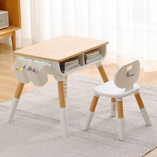 Little Genius Woodland Kids Study Table With Chair - Wood White