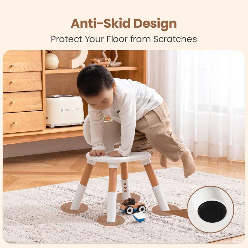 Little Genius Woodland Kids Study Table With Chair - Wood White