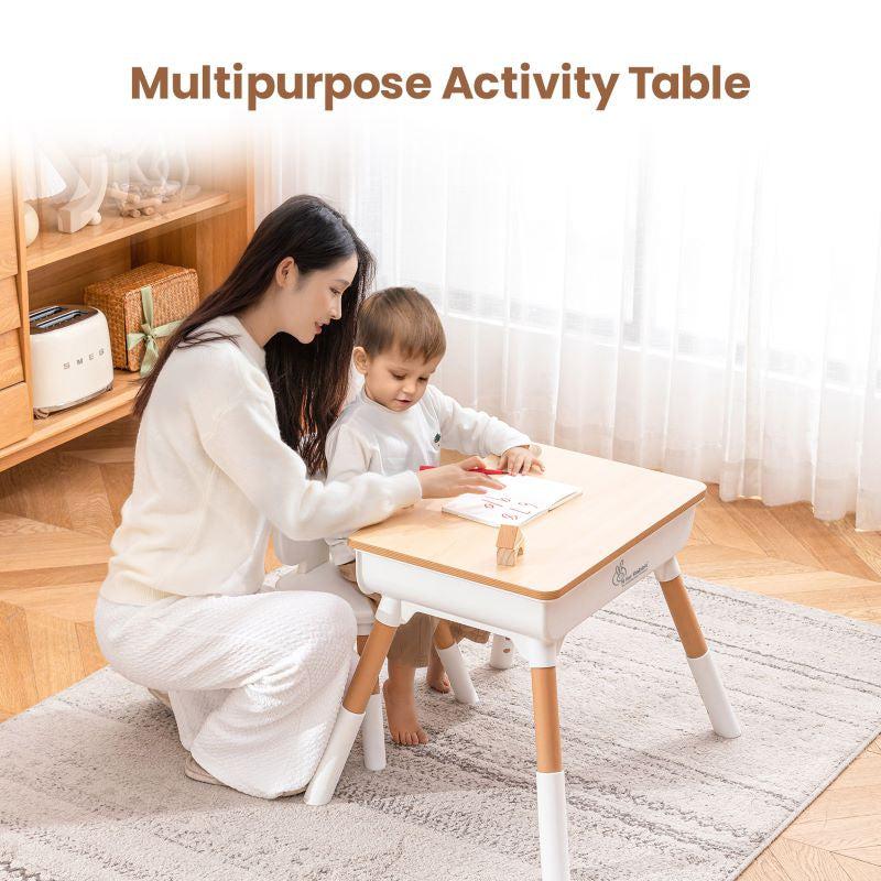 Little Genius Woodland Kids Study Table With Chair - Wood White