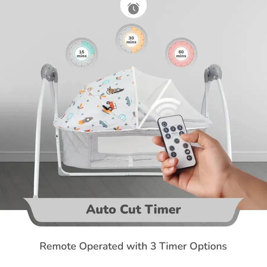 Lullabies Plus Auto Swing Baby Cradle - Grey