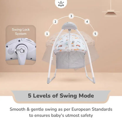 Lullabies Plus Auto Swing Baby Cradle - Grey