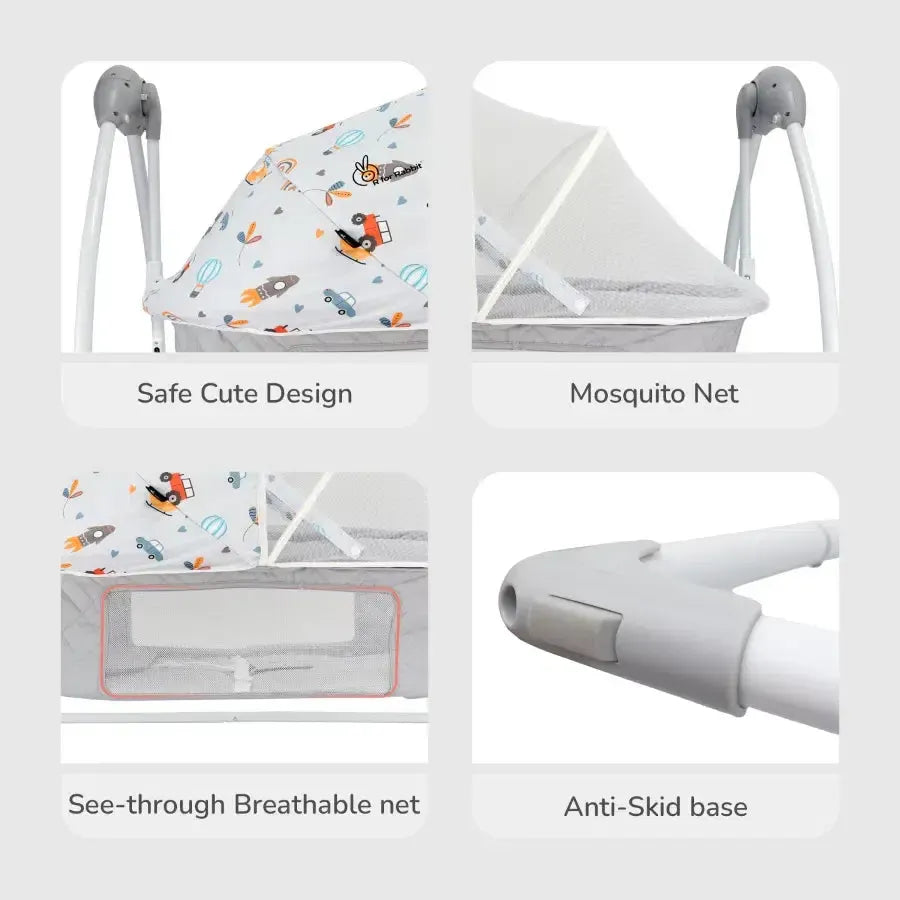 Lullabies Plus Auto Swing Baby Cradle - Grey