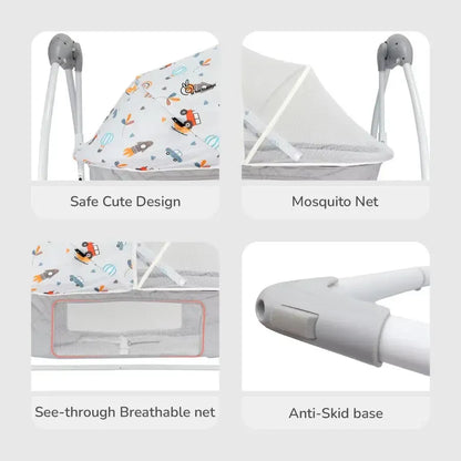 Lullabies Plus Auto Swing Baby Cradle - Grey