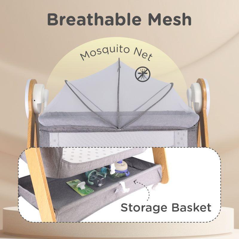 Lullabies Woodsy Electric Cradle For Babies - Grey