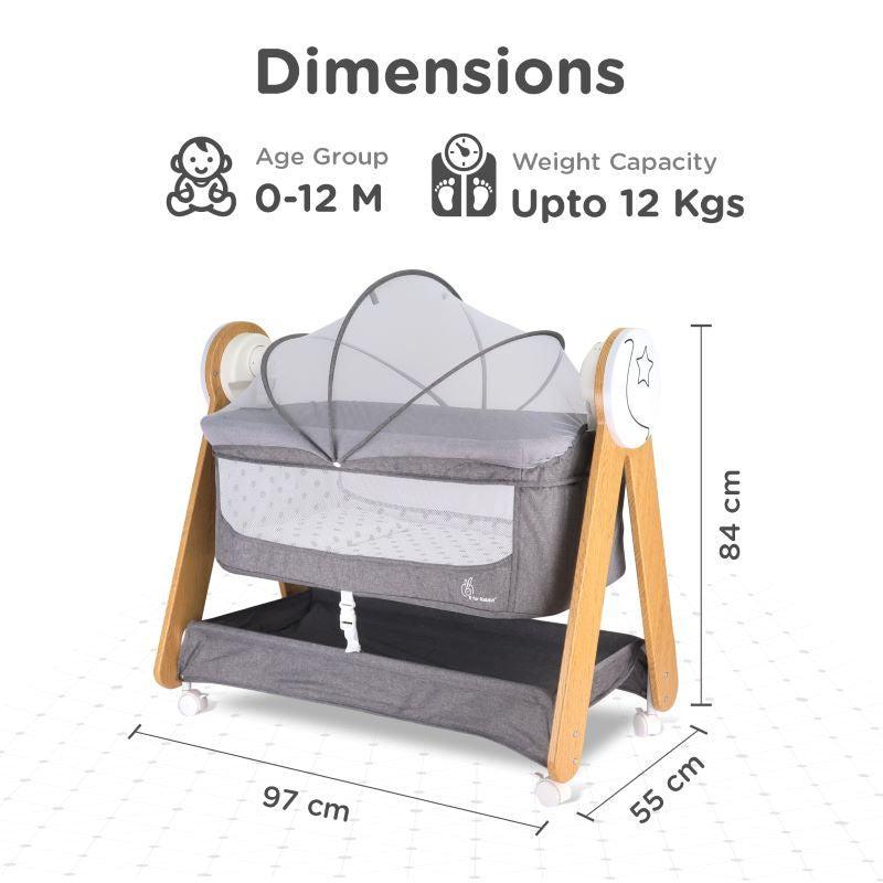 Lullabies Woodsy Electric Cradle For Babies - Grey