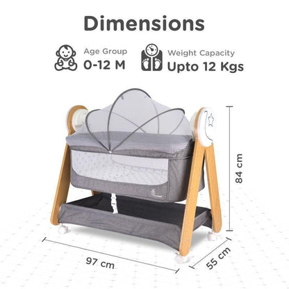 Lullabies Woodsy Electric Cradle For Babies - Grey