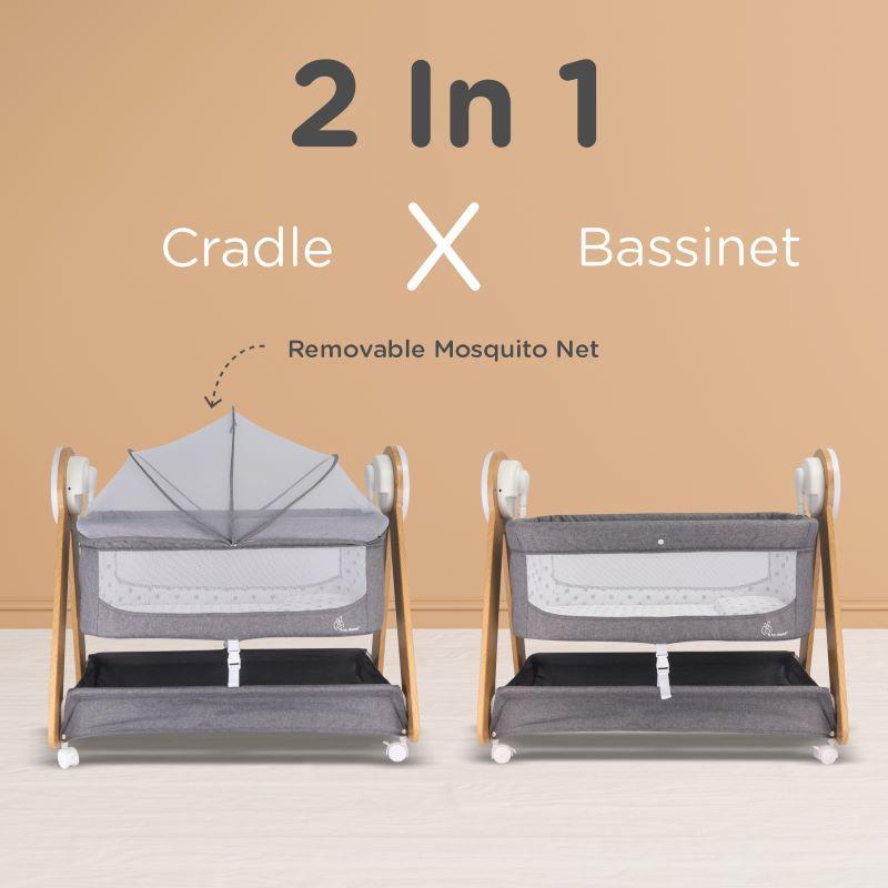 Lullabies Woodsy Electric Cradle For Babies - Grey