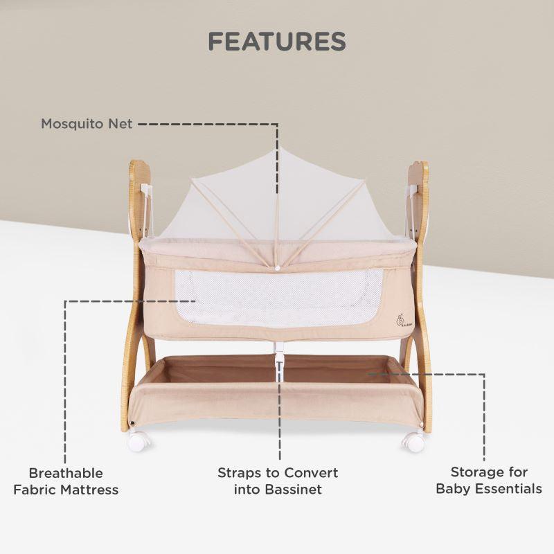 Lullabies Woodsy Manual Baby Cradle - Beige