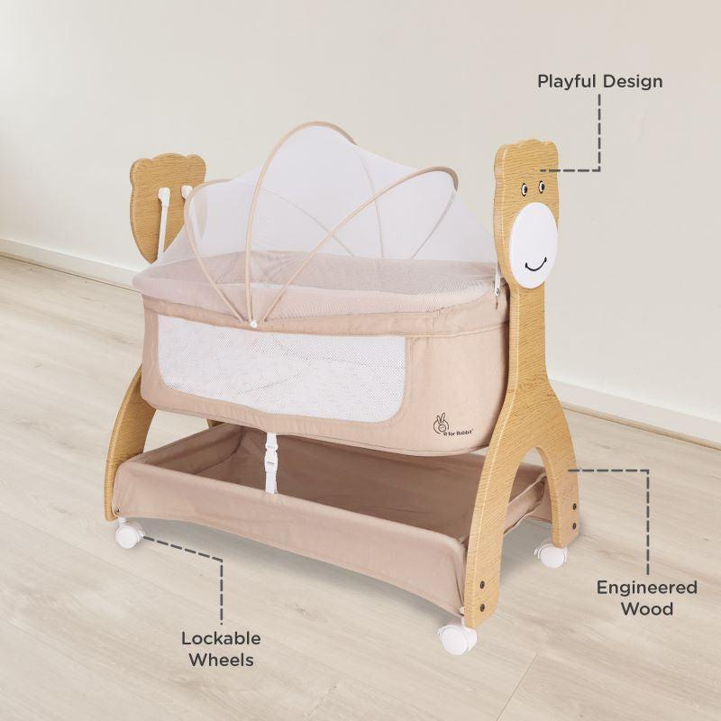 Lullabies Woodsy Manual Baby Cradle - Beige