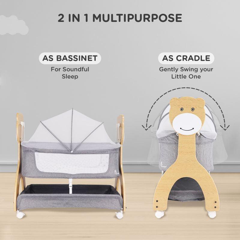 Lullabies Woodsy Manual Baby Cradle - Dark Grey
