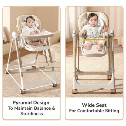 Marshmallow Smart High Chair For Kids 2-in-1 Multipurpose High Chair with Swing - Abstract Beige