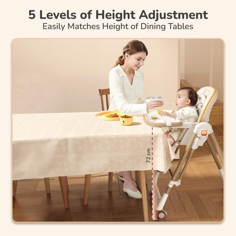 Marshmallow Smart High Chair For Kids 2-in-1 Multipurpose High Chair with Swing - Abstract Beige