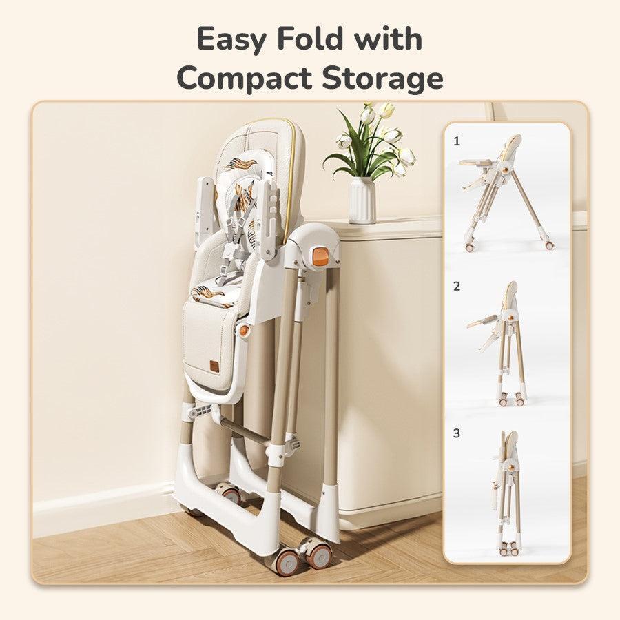 Marshmallow Smart High Chair For Kids 2-in-1 Multipurpose High Chair with Swing - Abstract Beige