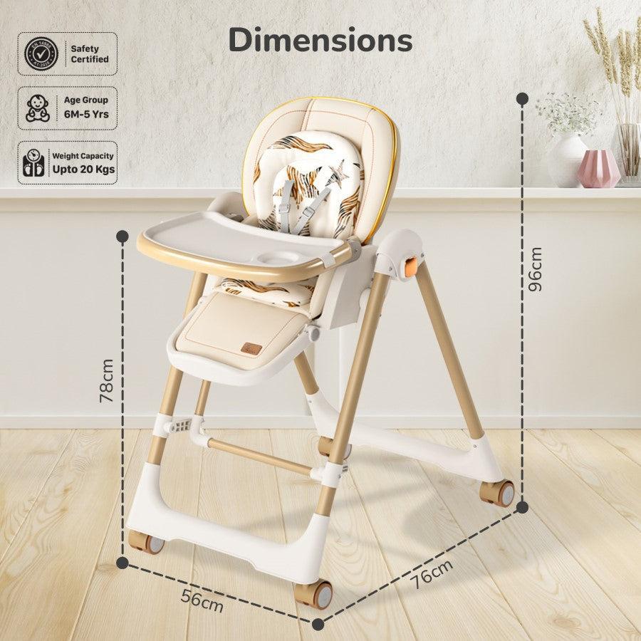 Marshmallow Smart High Chair For Kids 2-in-1 Multipurpose High Chair with Swing - Abstract Beige
