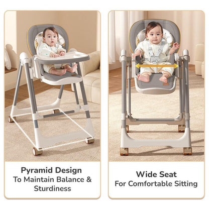 Marshmallow Smart High Chair For Kids 2-in-1 Multipurpose High Chair with Swing - Abstract Grey
