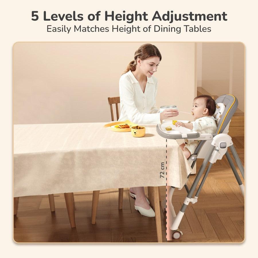 Marshmallow Smart High Chair For Kids 2-in-1 Multipurpose High Chair with Swing - Abstract Grey