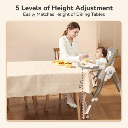 Marshmallow Smart High Chair For Kids 2-in-1 Multipurpose High Chair with Swing - Abstract Grey