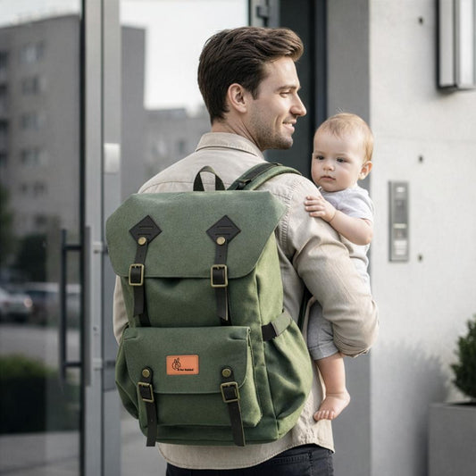 Caramello Sportz Premium 900D Polyester Diaper Bag with Insulated Pockets - Military Green