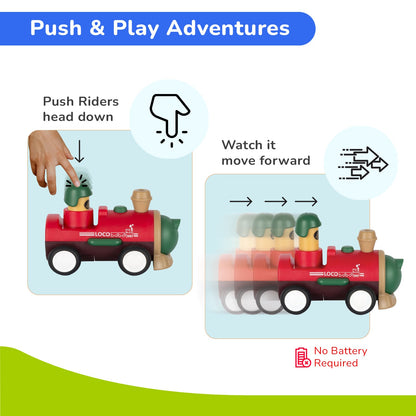 Orapple Rider BPA-Free Set of 4 Push Toys for Toddlers (Track, Sky, Turbo, Sail) - Multi-1