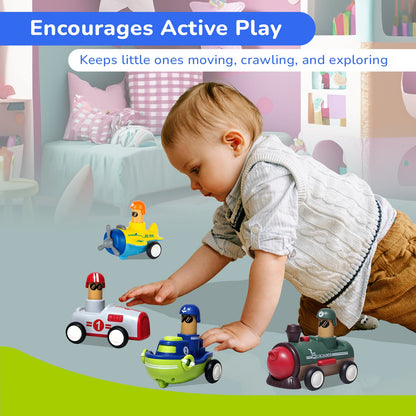 Orapple Rider BPA-Free Set of 4 Push Toys for Toddlers (Track, Sky, Turbo, Sail) - Multi-2