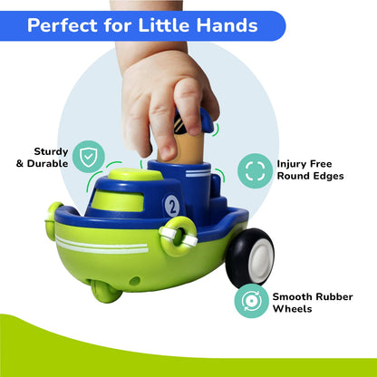 Orapple Rider BPA-Free Set of 4 Push Toys for Toddlers (Track, Sky, Turbo, Sail) - Multi-2