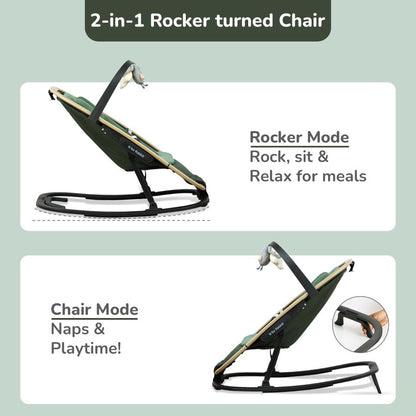 Rock N Nap Bliss – Lightweight Baby Sleeper & Rocker Soft, Safe & Travel-Friendly - Olive Green