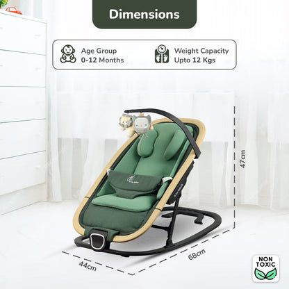 Rock N Nap Bliss – Lightweight Baby Sleeper & Rocker Soft, Safe & Travel-Friendly - Olive Green