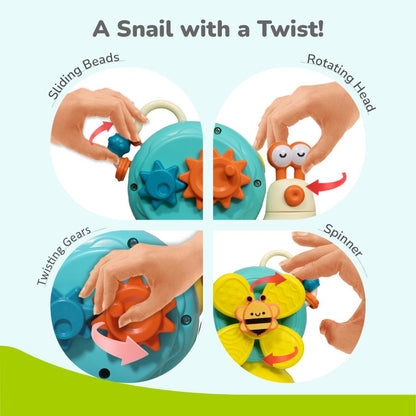 Orapple Spinster – 5-in-1 Multi-Activity Toy for Kids Rattle Toy for Babies - Orange Cream
