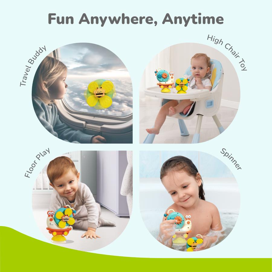 Orapple Spinster – 5-in-1 Multi-Activity Toy for Kids Rattle Toy for Babies - Orange Cream