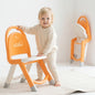 Jelly Bean Zippy Foldable Kids Chair - Ergonomic, Durable PP Material, Triangular Stable Structure, Travel-Friendly & Multi-Activity Chair (1-8 Years) - Orange White