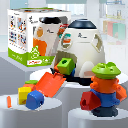 Orapple Astro Multi-Functional Shape Sorter Toy for Kids - White Multi