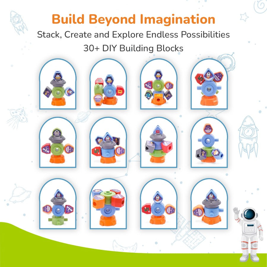 Orapple Astro Multi-Functional Shape Sorter Toy for Kids - White Multi