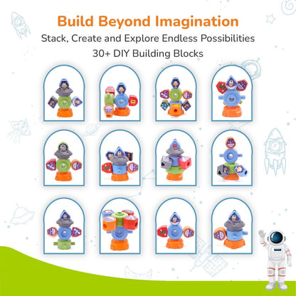 Orapple Astro Multi-Functional Shape Sorter Toy for Kids - White Multi