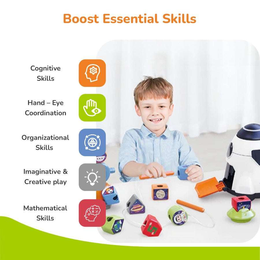 Orapple Astro Multi-Functional Shape Sorter Toy for Kids - White Multi