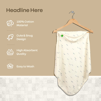 Softkins Baby Hooded Knit Towel with 100% Natural Cotton, Soft & Quick Dry - Multi-1