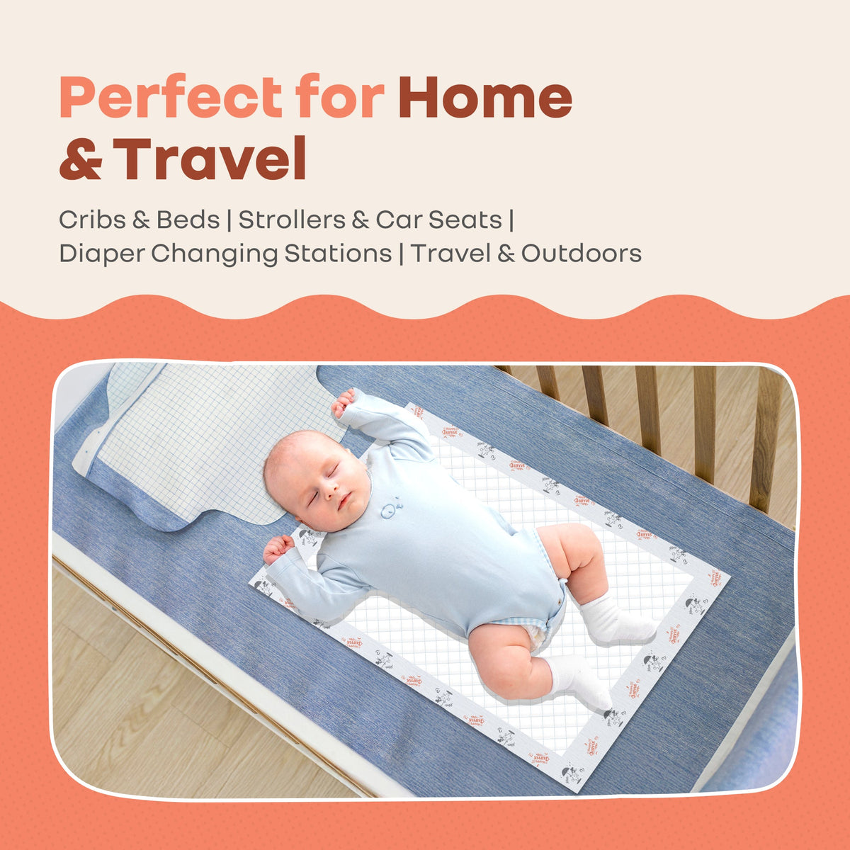 HygoMat – Soft, Anti-Bacterial & Leak-Proof Disposable Hygiene Mat for Babies - White Bunny Pack of 3