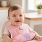 Safari Silicone Bib For Baby Comfortable Soft And Built-in Food Pocket - Peach