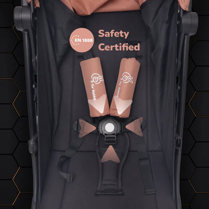 Street Smart Ace Auto Fold Kids Stroller - Peach Black