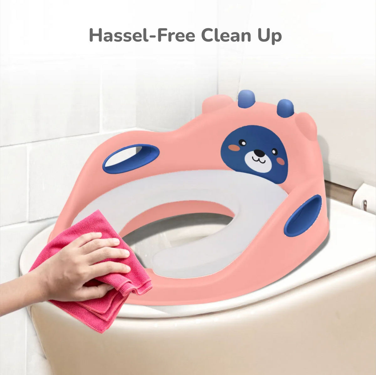 Minimo Teddy Toilet Seats Happy And Comfy Potty Training Seat For Baby - Peach Blue