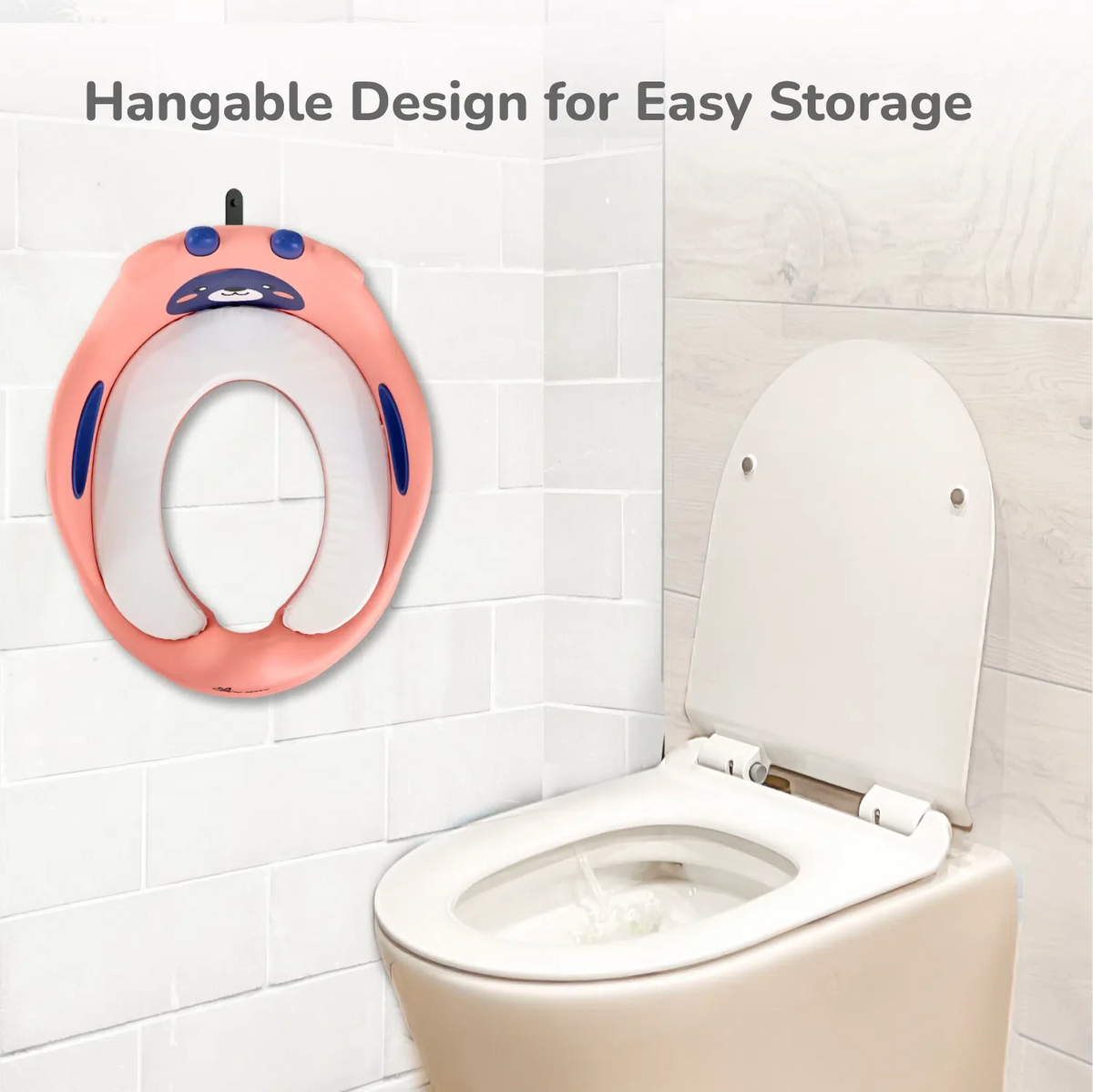 Minimo Teddy Toilet Seats Happy And Comfy Potty Training Seat For Baby - Peach Blue