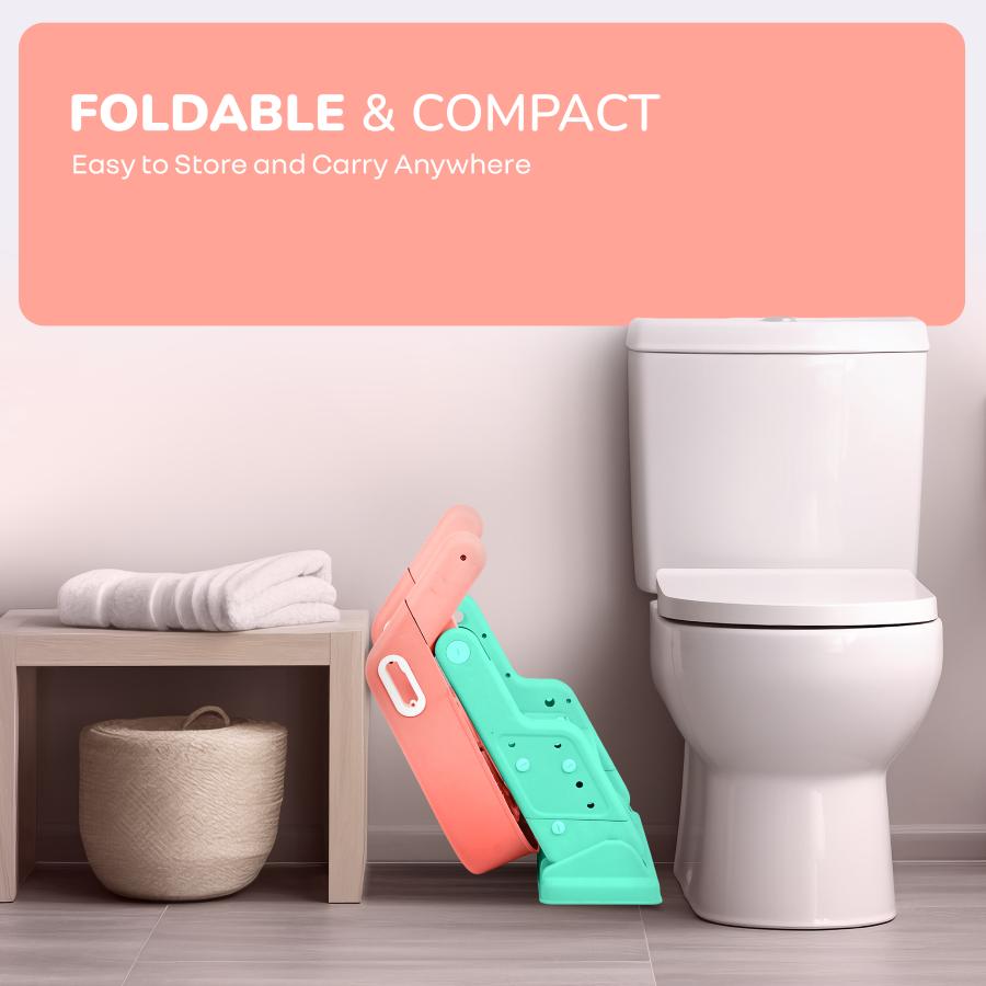 Hilltop Booster 2-In-1 Baby Potty Seat & Step Stool - Peach Green