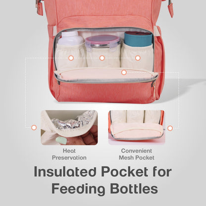 Caramello Diaper Bag Smart and Fashionable Diaper Bag For Moms - Peach