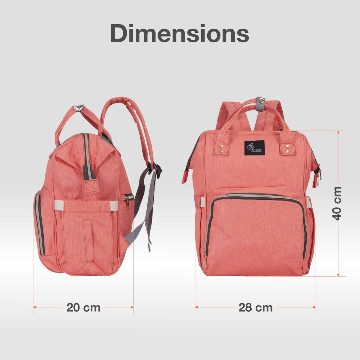 Caramello Diaper Bag Smart and Fashionable Diaper Bag For Moms - Peach